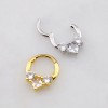 TRIPLE CZ PRINCESS CUT AND ROUND CUT 316L SURGICAL STEEL DAITH SEPTUM HINGED SEGMENT RING